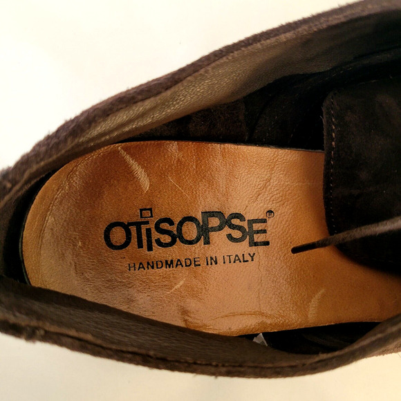 Otisopse Men's Italian Made Oxfords Leather Suede Shoes Brown US 12 - EU 45 - Picture 9 of 16